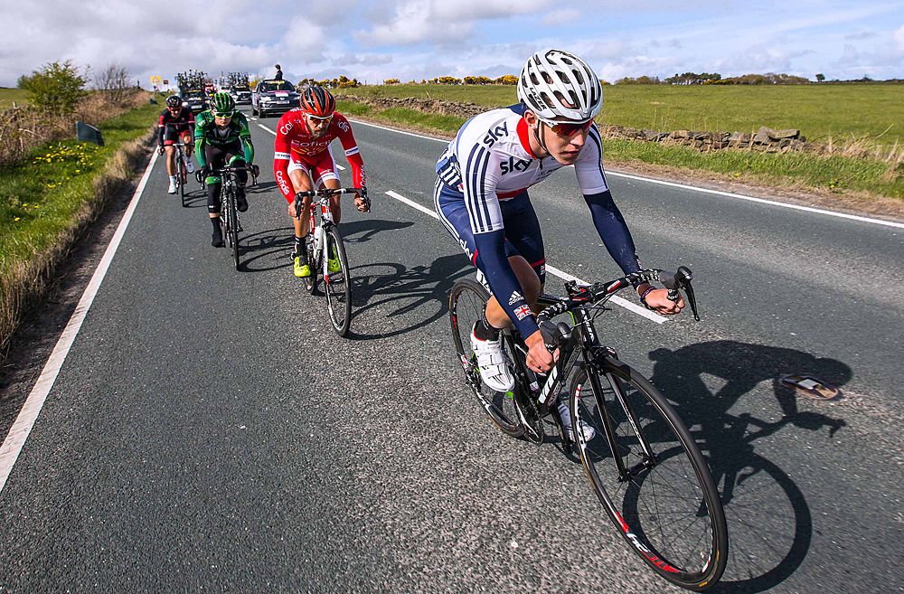 British national team rider leads the group