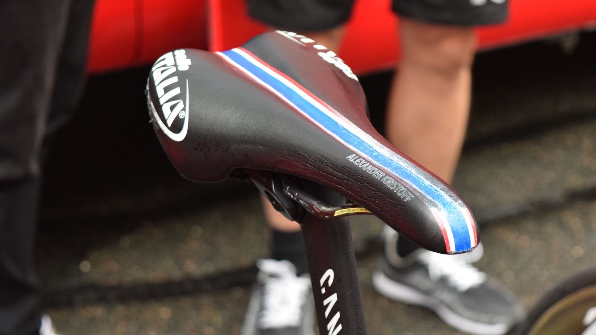 Alexander Kristoff's saddle has seen better days