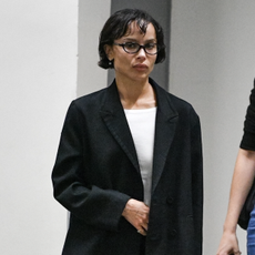 Zoë Kravitz was the picture of effortless cool leaving Sushi Park in West Hollywood with a friend, dressed in a sharp black blazer, relaxed trousers, and ballet flats, her chic micro bob completing the look. Zoe appeared a bit serious leaving the LA hotspot after Kendall Jenner who dated her boyfriend Harry Styles in 2015 was seen there as well.