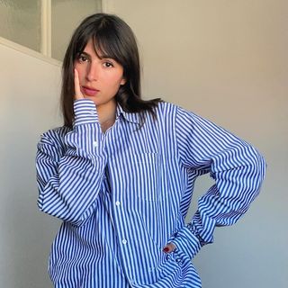 Woman in a striped shirt