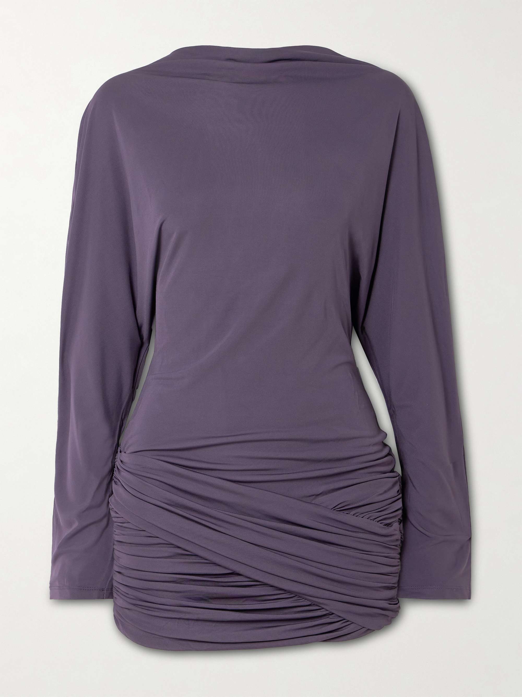 Luna Open-Back Draped Jersey Mini Dress