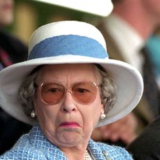 windsor, united kingdom may 18 the queen not amused at the royal windsor horse show in her back garden at windsor castle photo by tim graham photo library via getty images