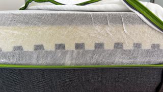 Emma Diamond Hybrid Mattress layers seen through a thin fabric case
