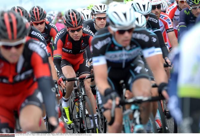 Cadel Evans (BMC) sitting in the bunch