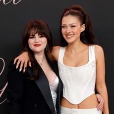 Selena Gomez and Nicola Peltz attend the premiere of Lola