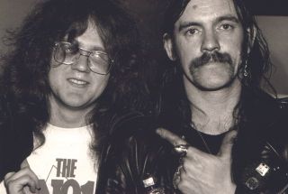 Lemmy with Classic Rock's Dave Ling in the early 80s