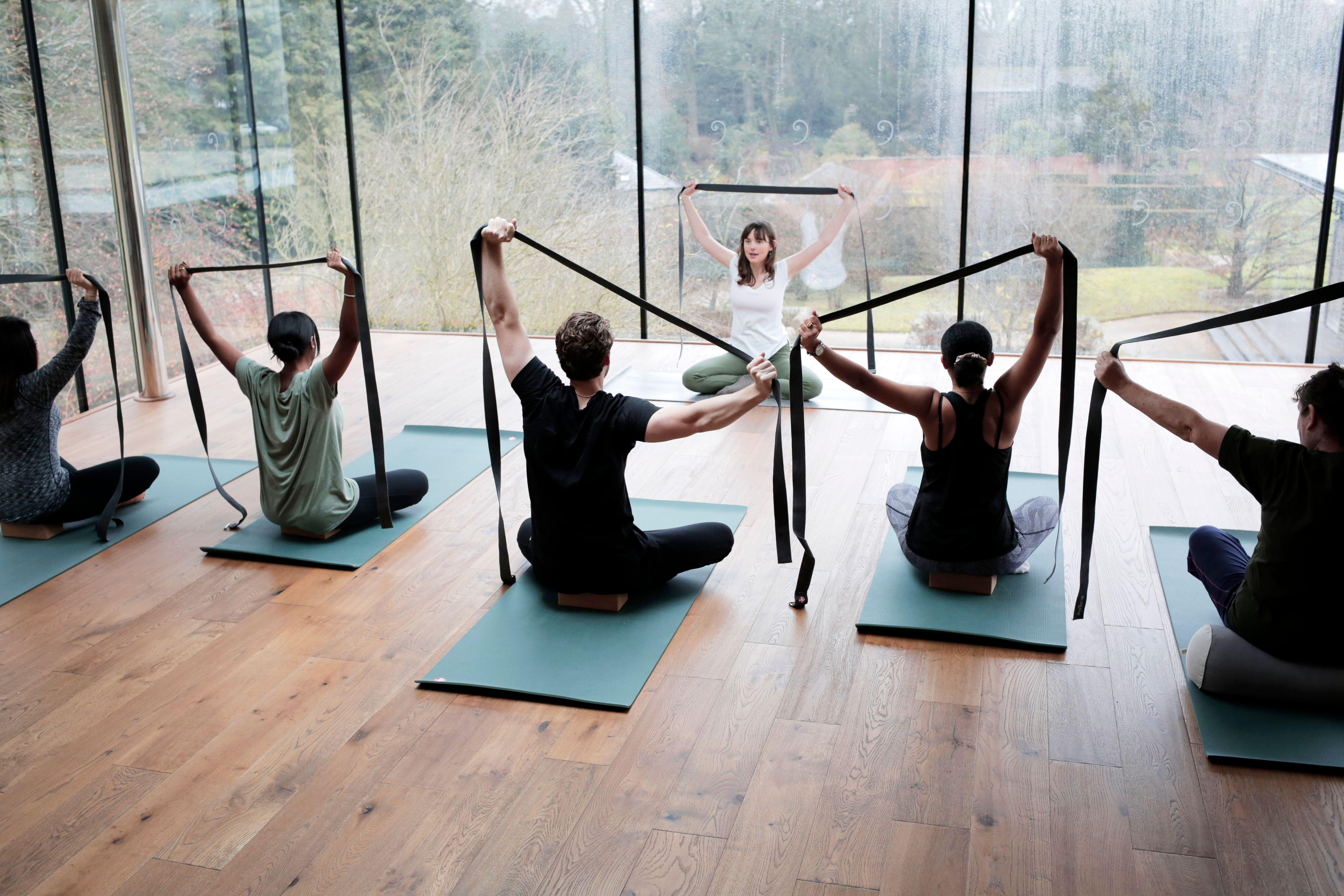 People doing Yoga at Broughton Hall