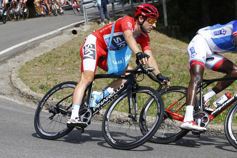 Elia Viviani (Team Sky) in a skinsuit for the sprint stage today