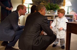 Prince George meeting President Obama