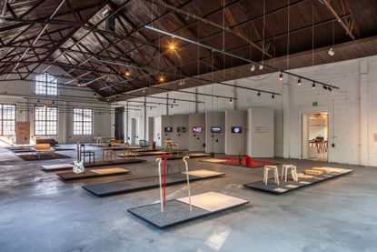 Installation view of the Factory exhibition at the first Fiskars Village Design and Art Biennale