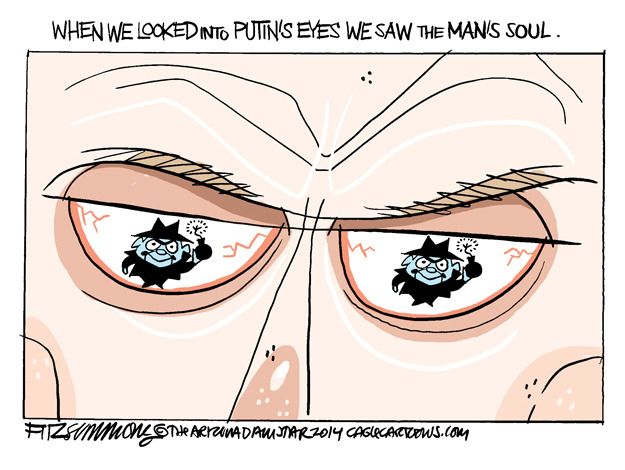 Political cartoon Putin soul Biden