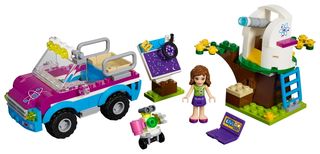 The latest installation in the Lego "Friends" product line sees Olivia and her dog riding their SUV to an observatory.