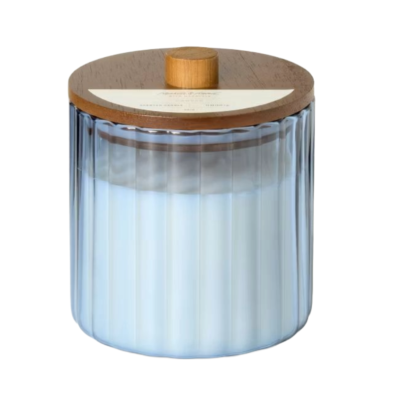 Hearth &amp;amp; Hand with Magnolia, 2 Wick Glass with Wooden Lid Jar Candle