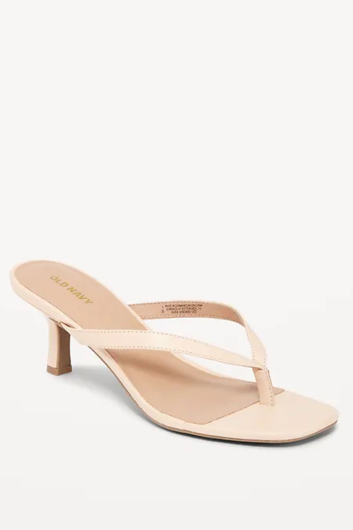 Old Navy Faux-Leather Kitten-Heel Thong Mule Sandals
