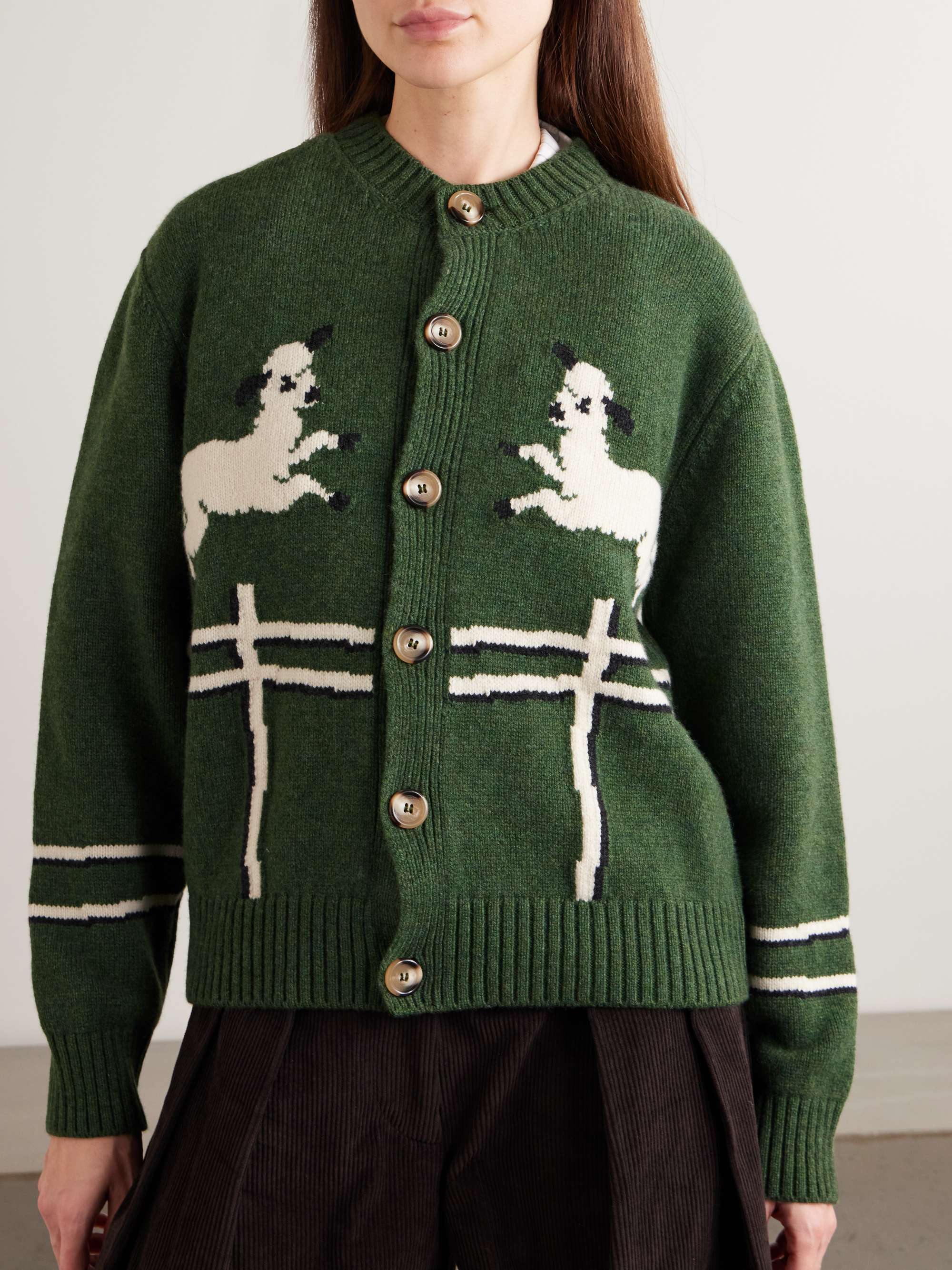 Cyril Intarsia Wool Cardigan
