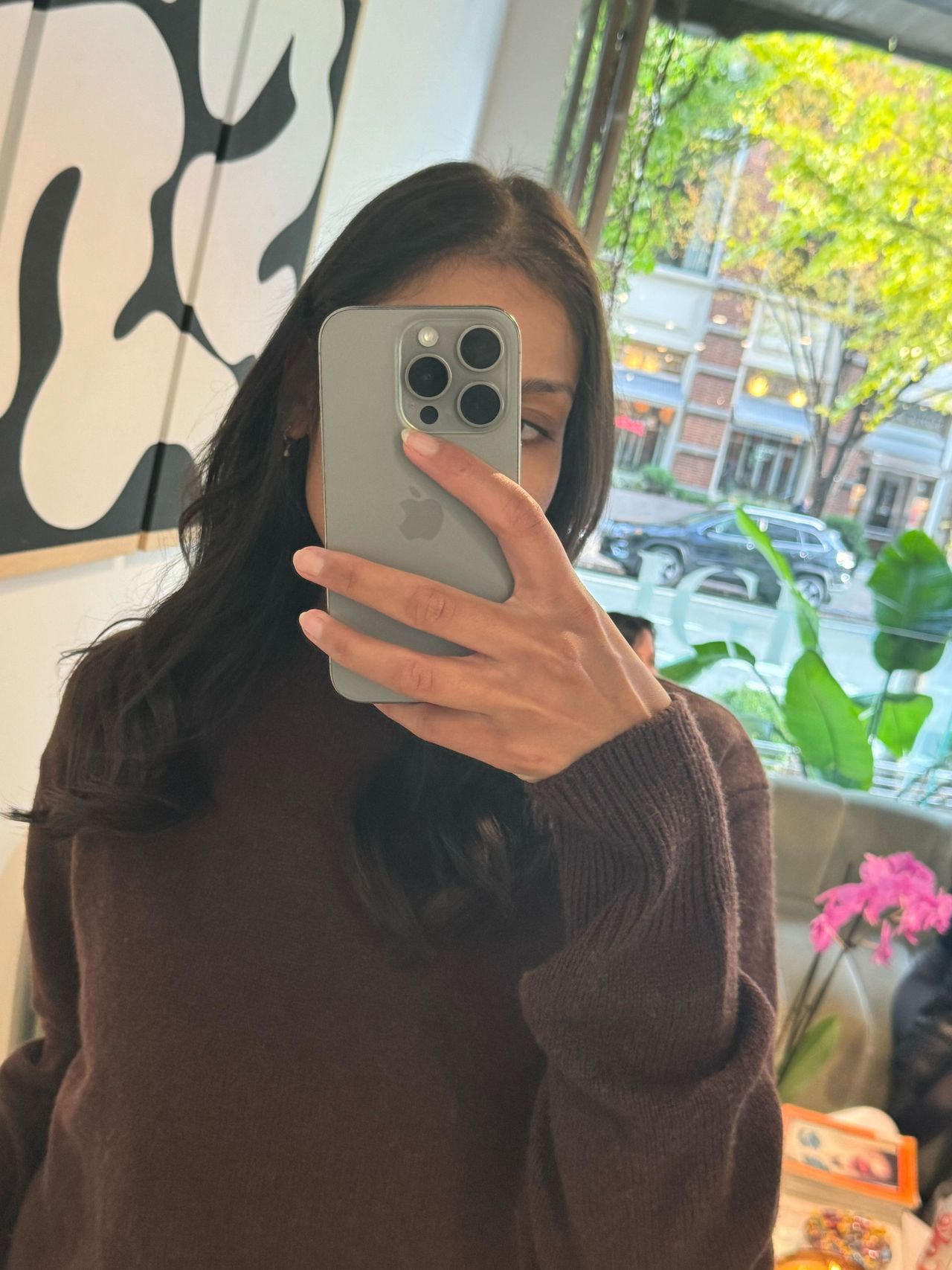 Neha Prakash before testing OUAI Gloss In-Shower Shine Treatment