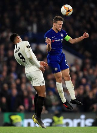 Haller clashed with Chelsea's Cesar Azpilicueta during last year's Europa League campaign