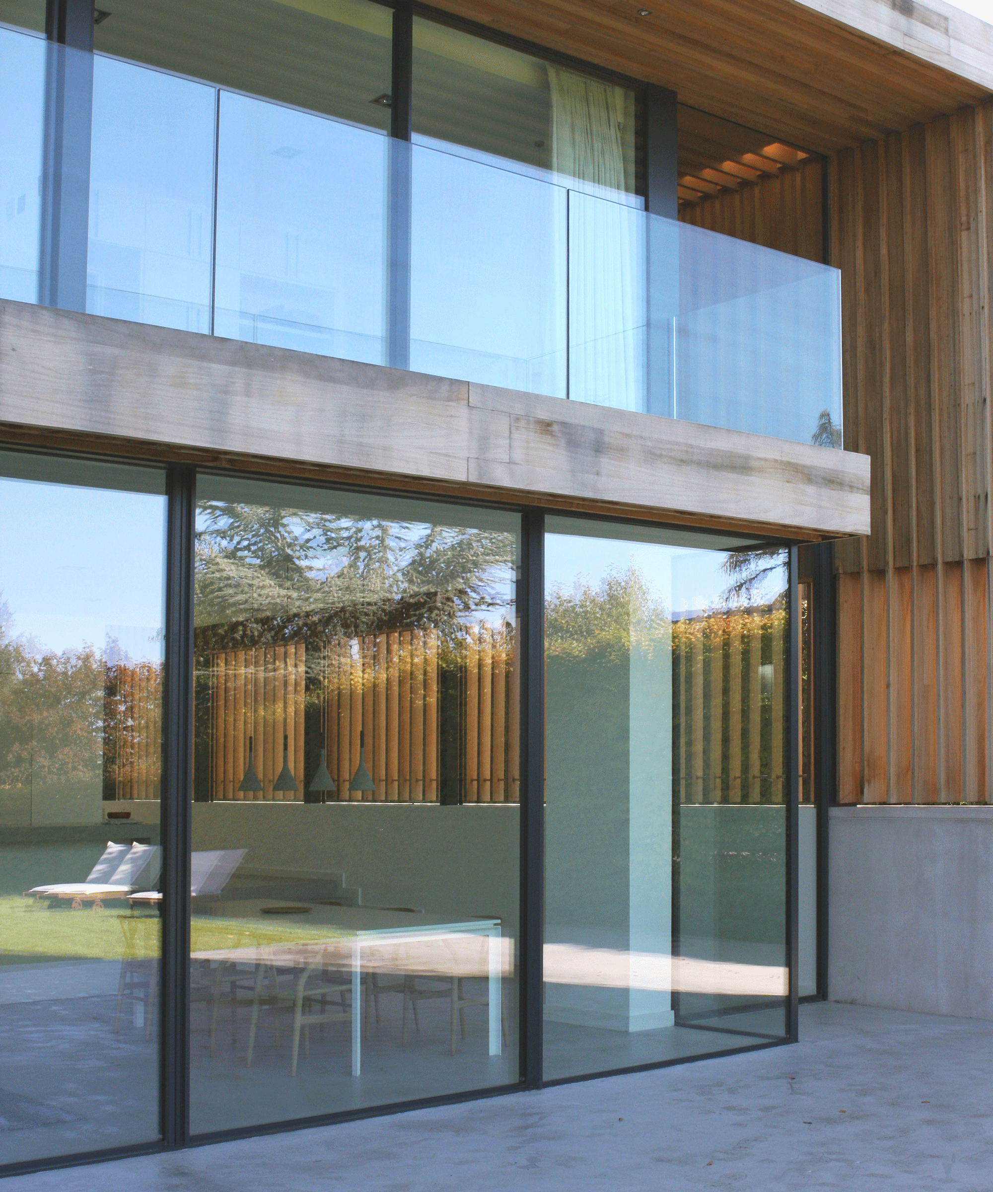 Modern two-storey glass house