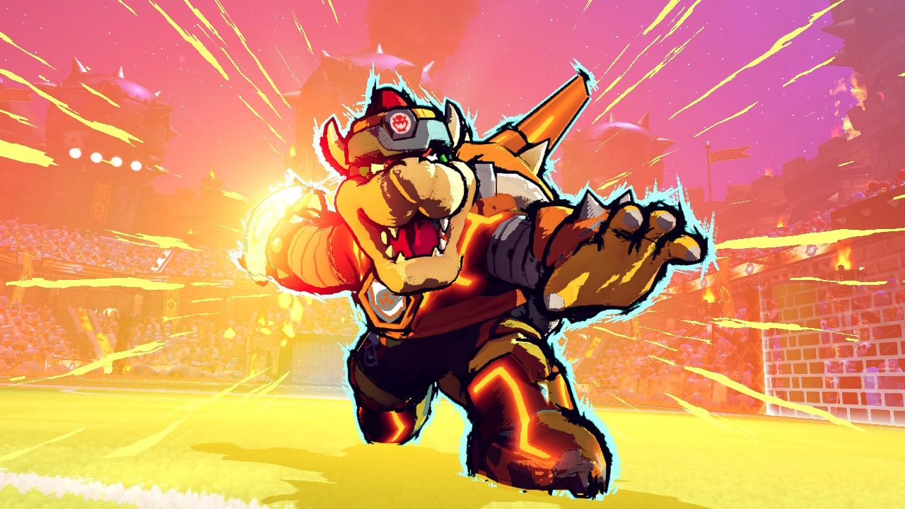 Bowser hyper strike in Mario Strikers: Battle League
