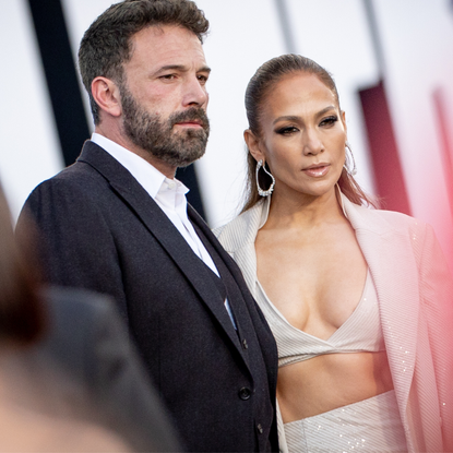 Ben Affleck and Jennifer Lopez attend the Los Angeles premiere of Netflix's 'The Mother' at Westwood Regency Village Theater on May 10, 2023 in Los Angeles, California.