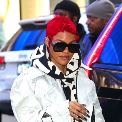 Teyana Taylor leaving her Good Morning America interview on January 8, 2024.