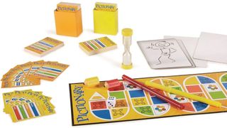 Contents of Pictionary game box