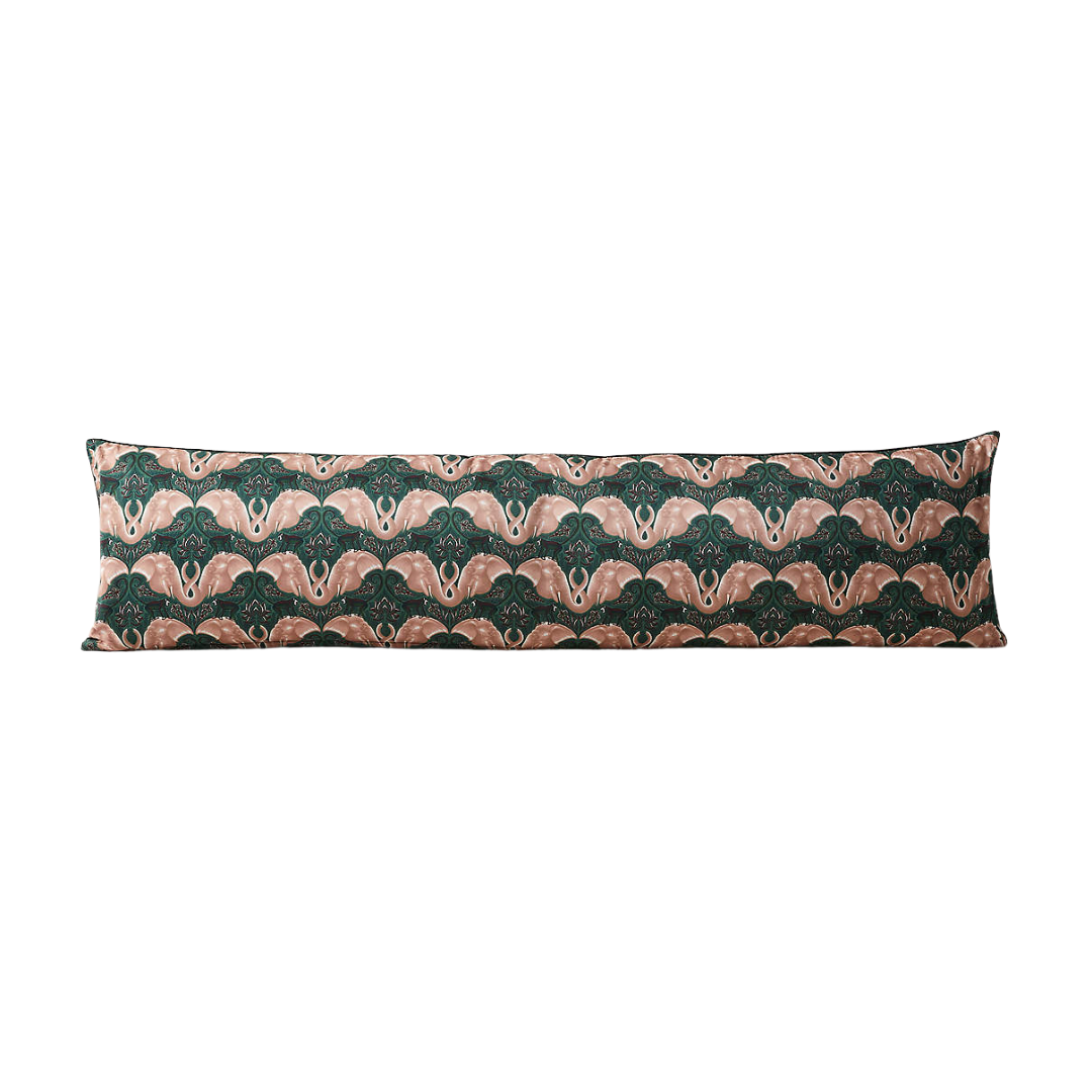 Entwined Elephants Pillow With Feather Down Insert 48&quot;x12&quot; - the White Lotus