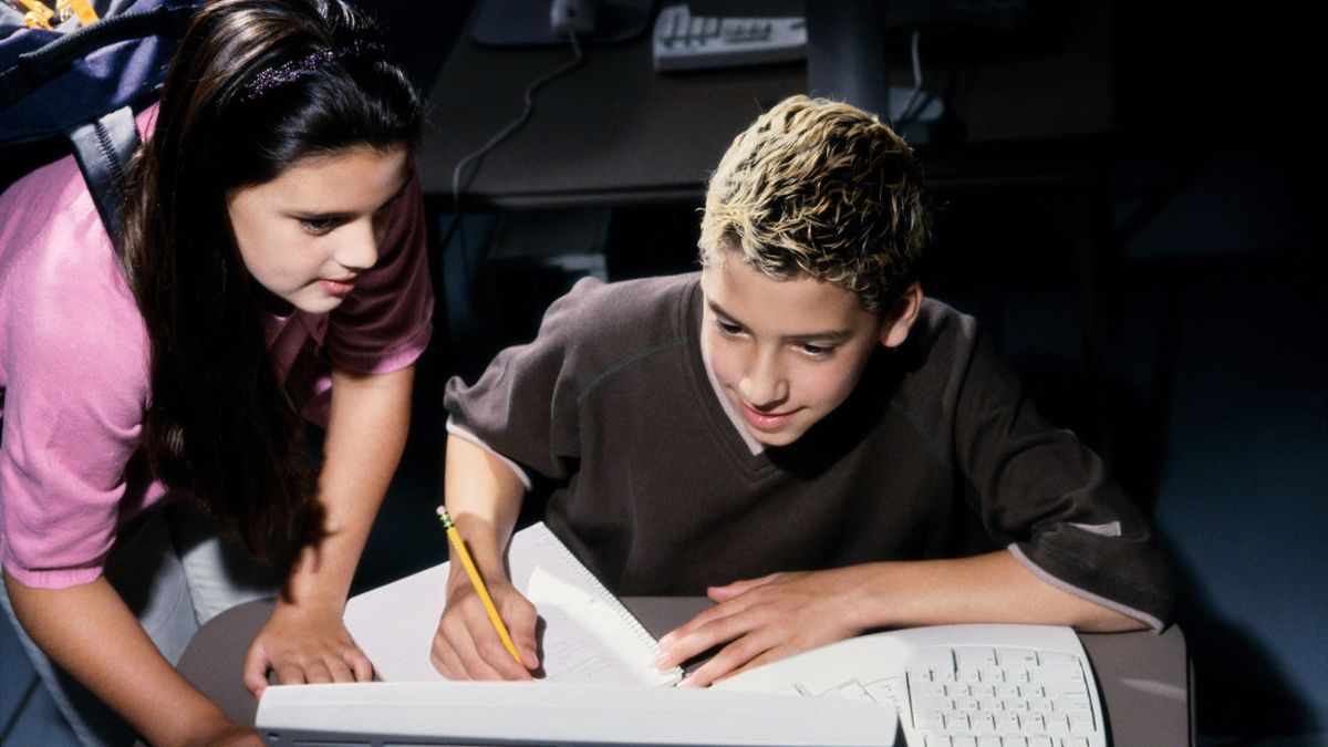 boy and girl at the computer