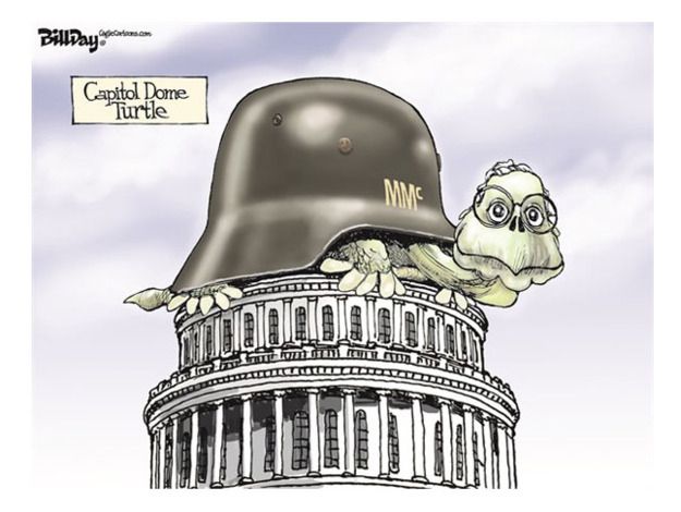 Political cartoon Mitch McConnell senate capitol dome