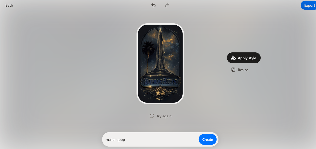 Screenshot from Playground AI image generator