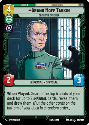 Star Wars: Unlimited cards against a plain background