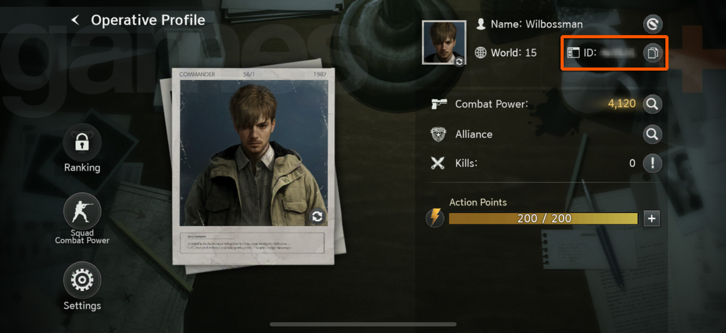 Your Operative ID is required to redeem Resident Evil Survival Unit codes online