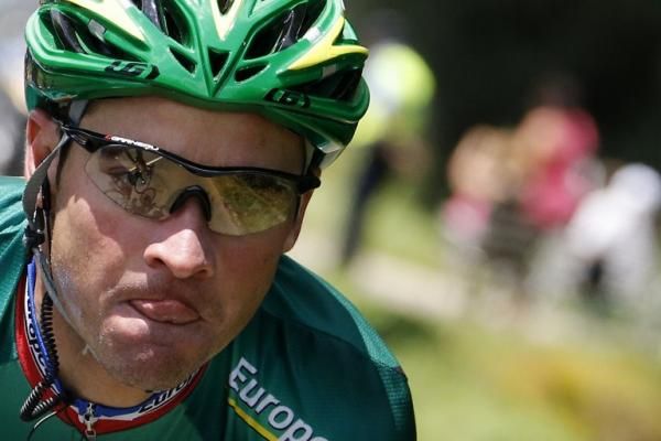Thomas Voeckler (Europcar) on his way to winning stage 10 of the 2012 Tour de France