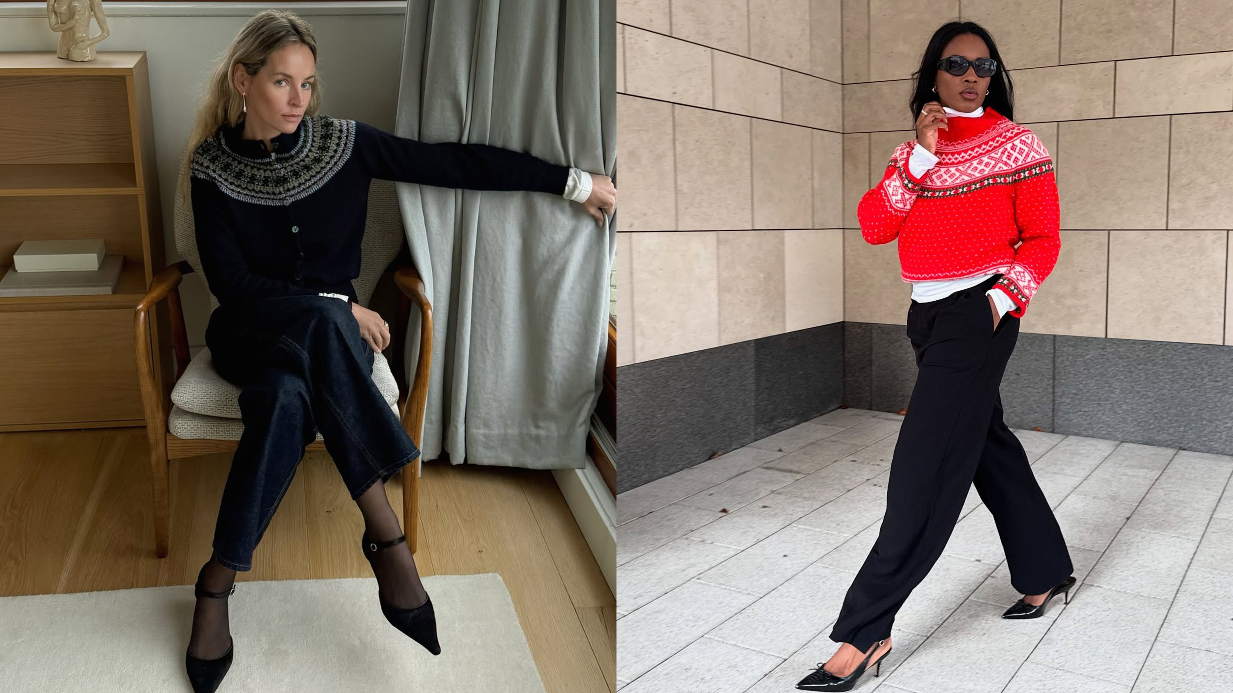 @anoukyve and @nlmarilyn wearing Fair Isle sweaters.