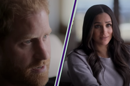 Prince Harry and Meghan Markle split screen from Netflix trailer