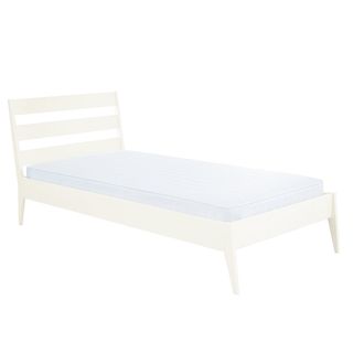 Finley Single Bedstead in a white wood finish with a mattress