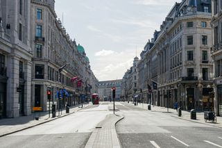 London's Regent Street completely empty during the pandemic 
