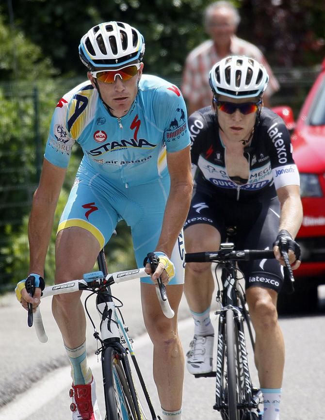 Lieuwe Westra (Astana) and Jan Bakelants (Omega Pharma - QuickStep)
