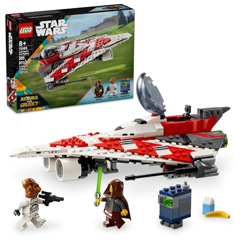 Lego Star Wars Jedi Bob’s Starfighter Buildable Toy Vehicle, Brick Built Star Wars Starship With Jedi Bob Minifigure, Birthday Gift Idea for Boys, Girls or Any Fan Ages 8 and Up, 75388