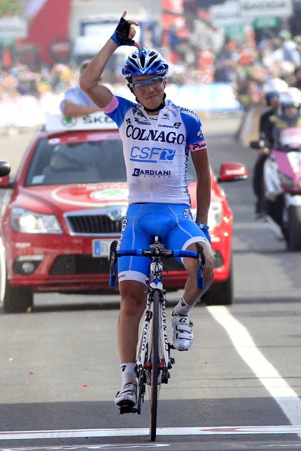Domenico Pozzovivo (Colnago-CSF Inox) crosses the line.