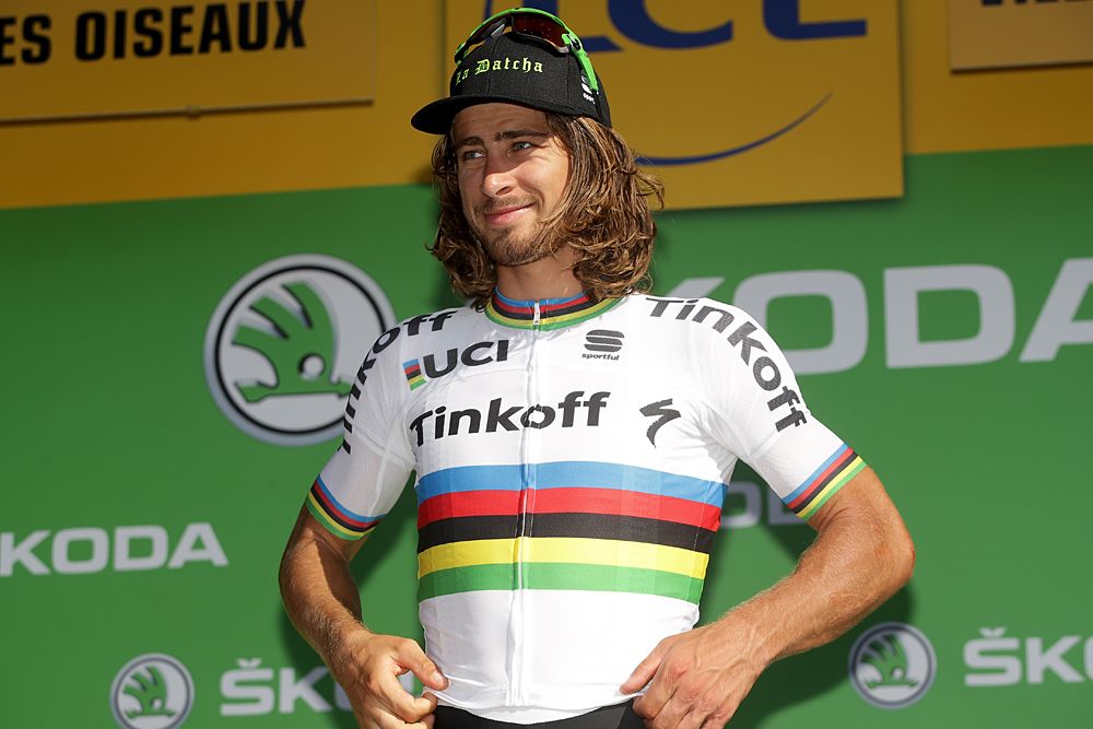 Peter Sagan on the podium stage 14