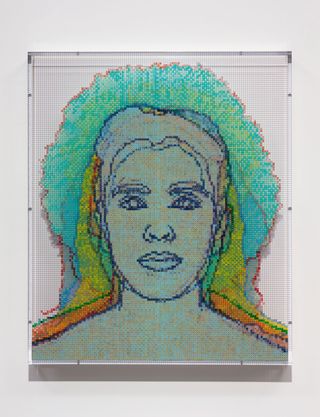 Art by Charles Gaines, Numbers and Faces: Multi-Racial/Ethnic Combinations Series 1: Face #11, Martina Crouch (Nigerian Igbo Tribe/White), 2020