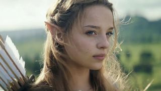 Zelda with arrows in quiver on her back in The Legend of Zelda live-action movie