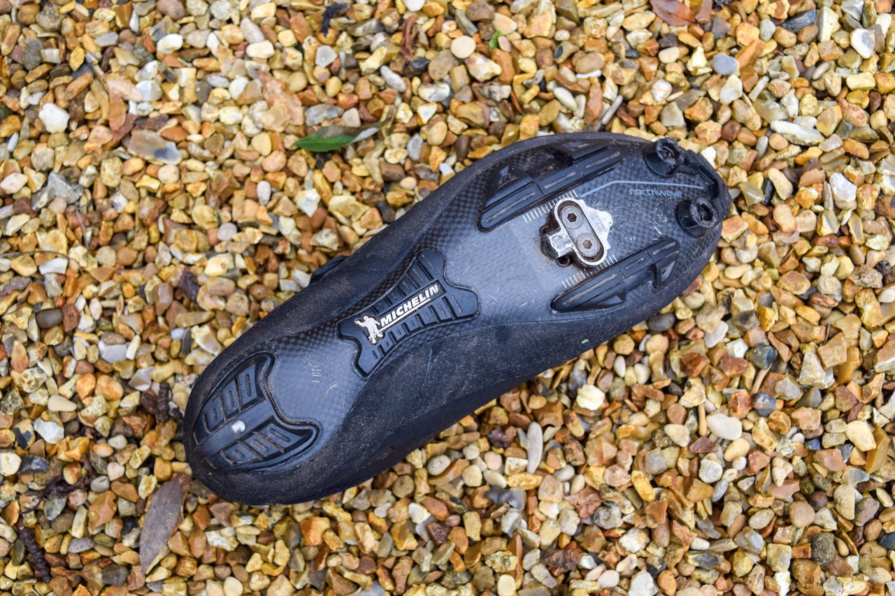 A black Northwave Flagship GTX shoes Michelin carbon fibre sole