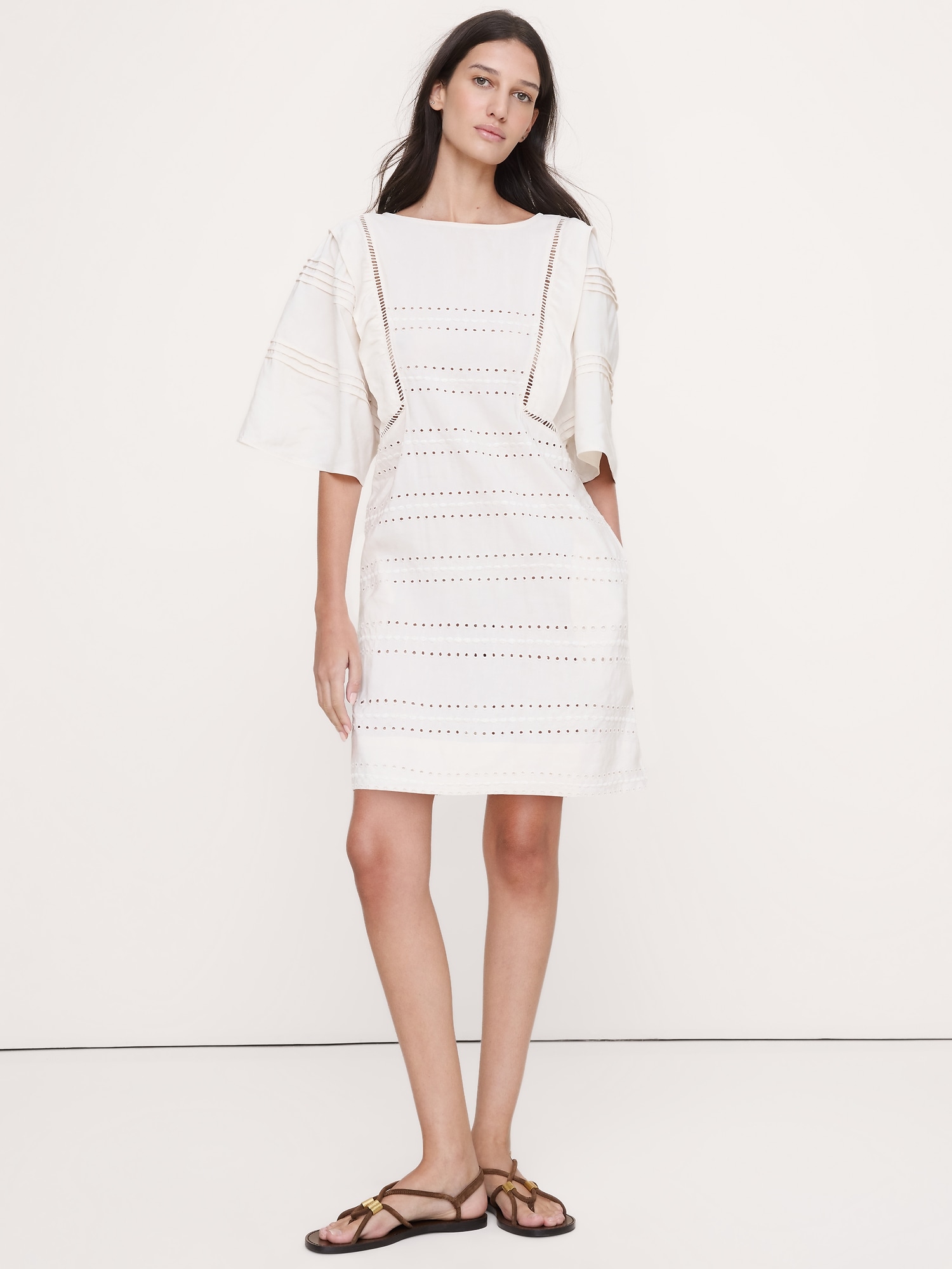 Tencel&trade;-Linen Eyelet Mini Dress