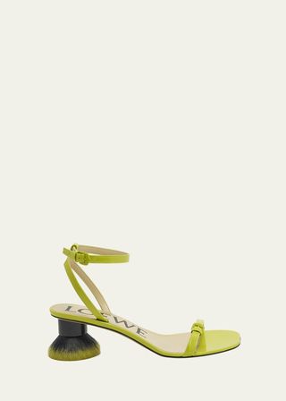 Petal Brush Patent Ankle-Strap Sandals