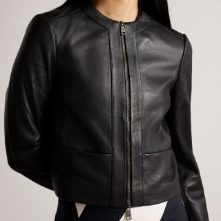 Clarya Fitted Panelled Leather Jacket