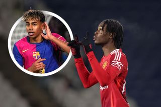 Manchester United talent Victor Musa, with Lamine Yamal inset