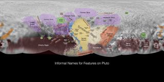 The Cthulhu region of Pluto is seen in this annotated view of the informally named regions of Pluto christened by scientists with NASA's New Horizons mission.
