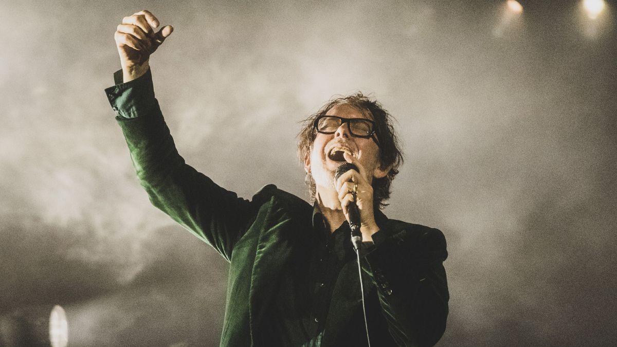 Jarvis Cocker onstage with Pulp in 2024